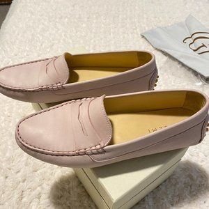 M. Gemi Pastoso Loafers in Blush Pink Leather, Size 39